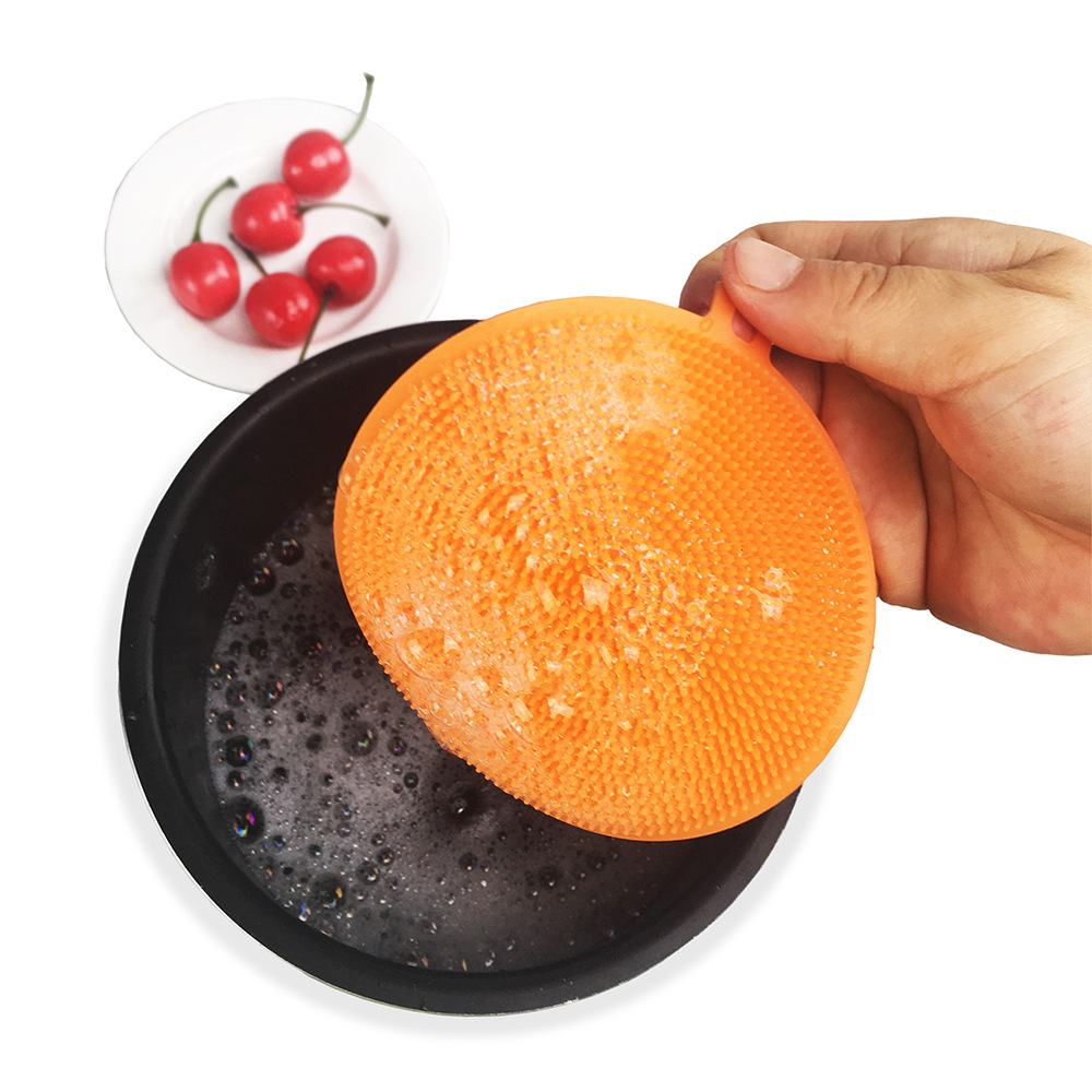 Multifunctional Silicon Dishwashing Brush Oil-Free Pure Silicone Kitchen Brush Wok Brush Bowl Food Grade Decontamination Scouring Pad Artifact