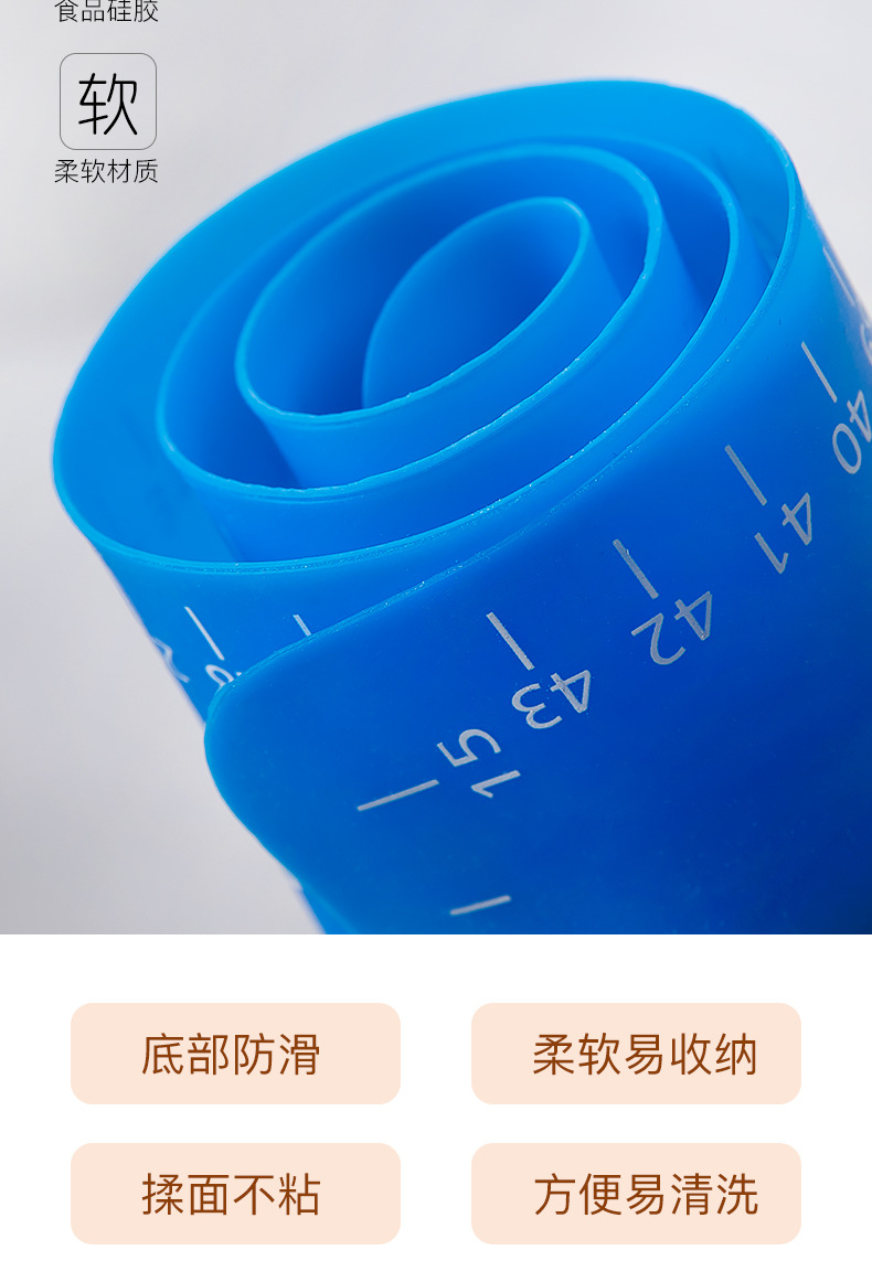 Factory Direct Sales Baking Case Silicone Dough Kneading Large and Small Sizes Kneading Dough Rolling Pad Non-Stick High Temperature Resistant with Scale