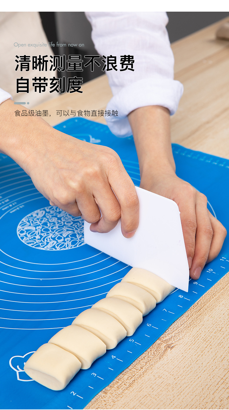 Factory Direct Sales Baking Case Silicone Dough Kneading Large and Small Sizes Kneading Dough Rolling Pad Non-Stick High Temperature Resistant with Scale