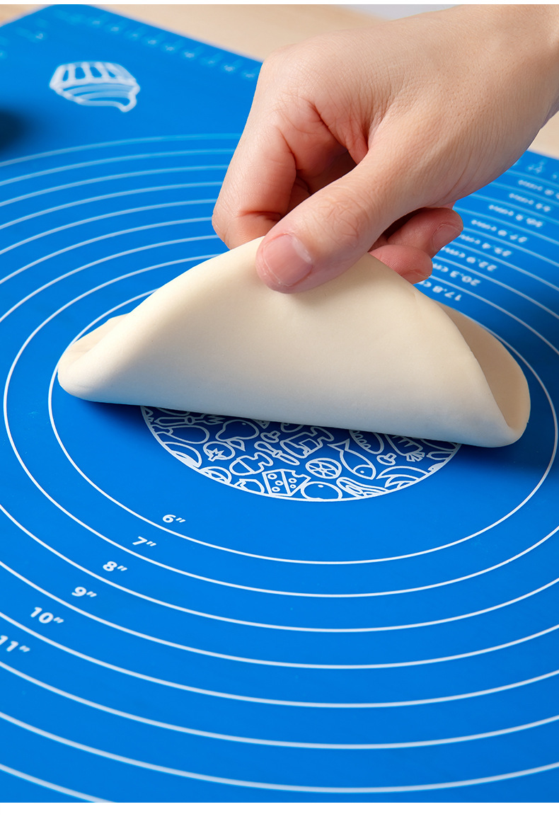 Factory Direct Sales Baking Case Silicone Dough Kneading Large and Small Sizes Kneading Dough Rolling Pad Non-Stick High Temperature Resistant with Scale
