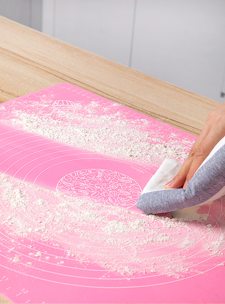 Factory Direct Sales Baking Case Silicone Dough Kneading Large and Small Sizes Kneading Dough Rolling Pad Non-Stick High Temperature Resistant with Scale