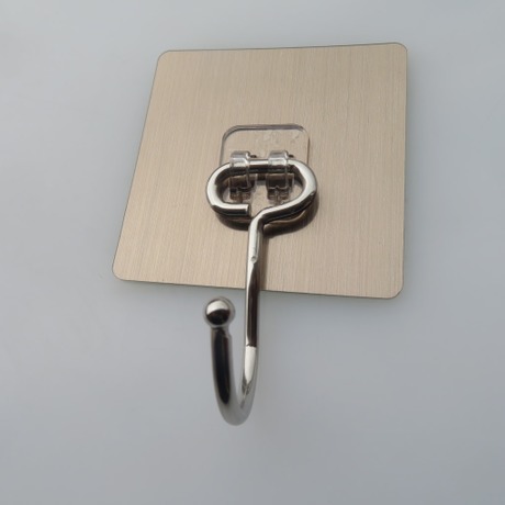 Factory direct brushed stainless steel big hook magic traceless stick hook strong nail - free creative large towel hook