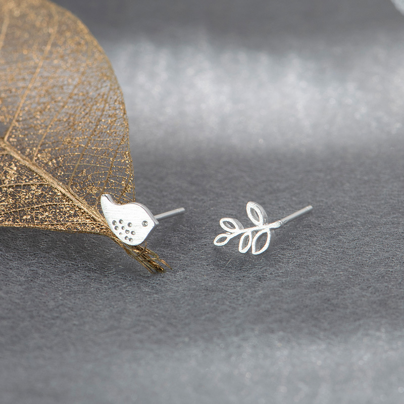 Cute Simple Flat Stick Bell Puzzle Stud Earrings for Women 925 Sterling Silver Square Diamond XINGX Eardrops Earrings Earrings