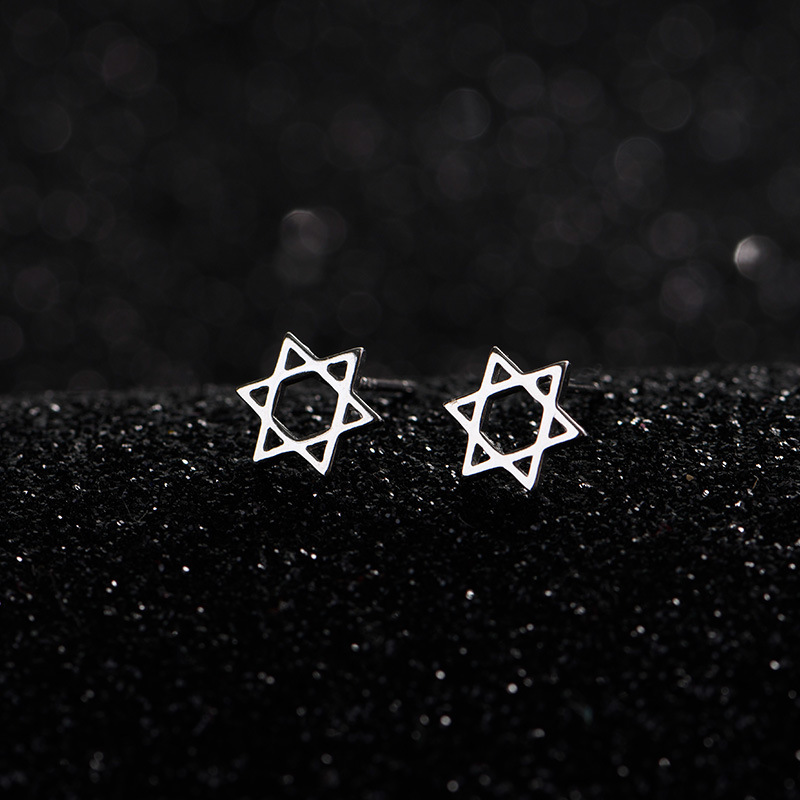 Cute Simple Flat Stick Bell Puzzle Stud Earrings for Women 925 Sterling Silver Square Diamond XINGX Eardrops Earrings Earrings