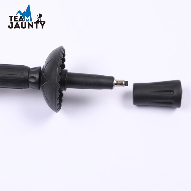 Outdoor Travel 6061 Four Straight Handle Alpenstock High Strength Hiking Climbing Cane Walking Stick for the Elderly Spo