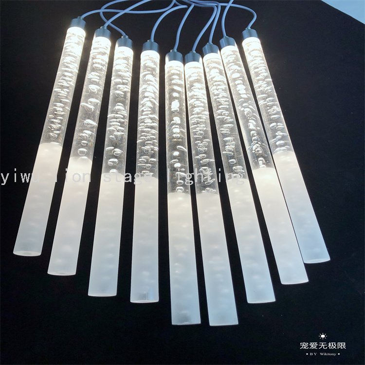 Factory Direct Sales New LED Wedding Stage Hotel Luminous 10-Head Acrylic Stick Chandelier Bubble Nail File