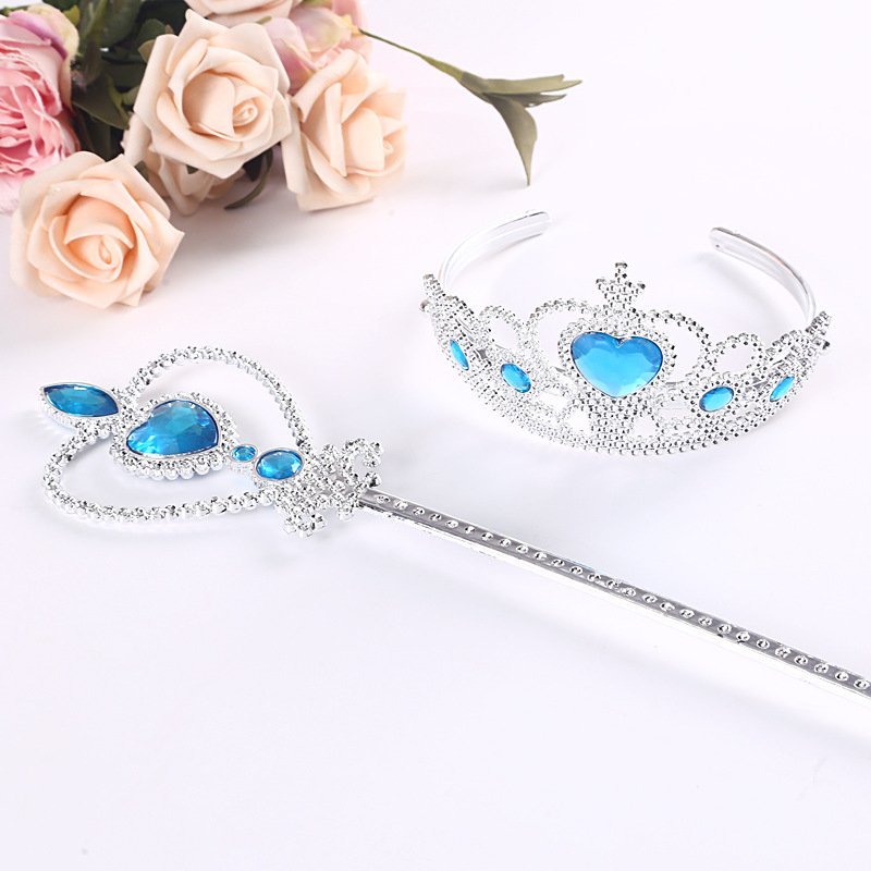 Frozen Crown Magic Stick Dressing Toys Colored Box Suite Baby Girl Princess Elsa Hair Accessories Factory Wholesale