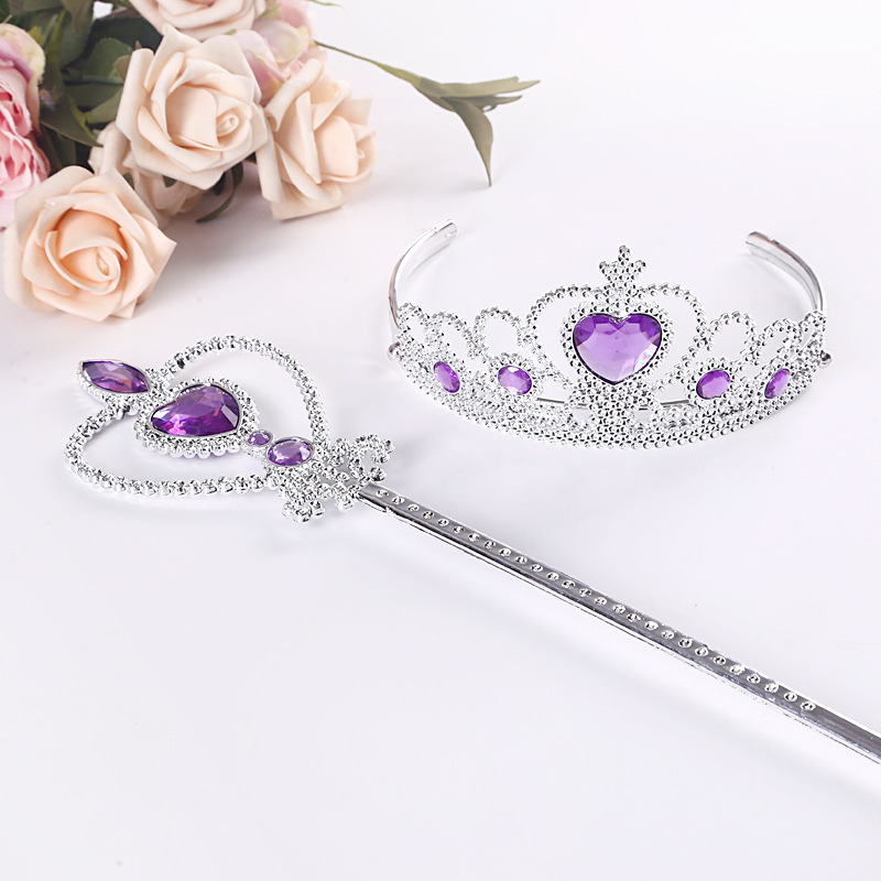 Frozen Crown Magic Stick Dressing Toys Colored Box Suite Baby Girl Princess Elsa Hair Accessories Factory Wholesale