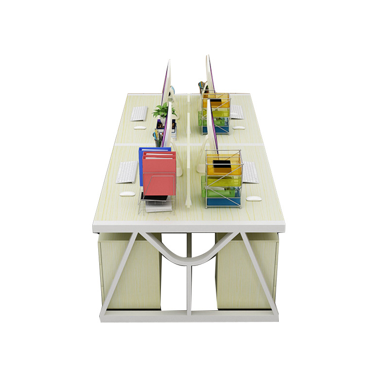 Staff Desk Four-Seat Computer Desk Office Furniture Conference Table Card Holder Simple Modern Desk Combination