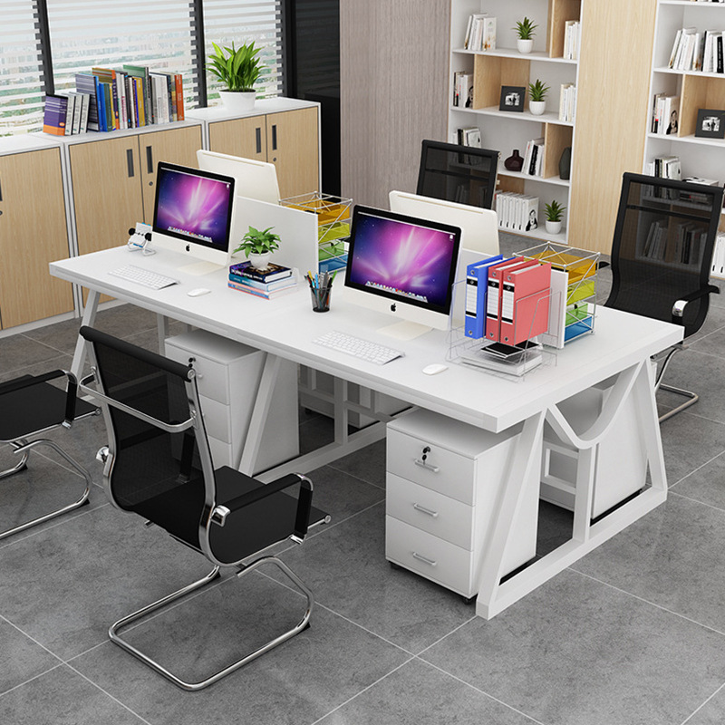 Staff Desk Four-Seat Computer Desk Office Furniture Conference Table Card Holder Simple Modern Desk Combination
