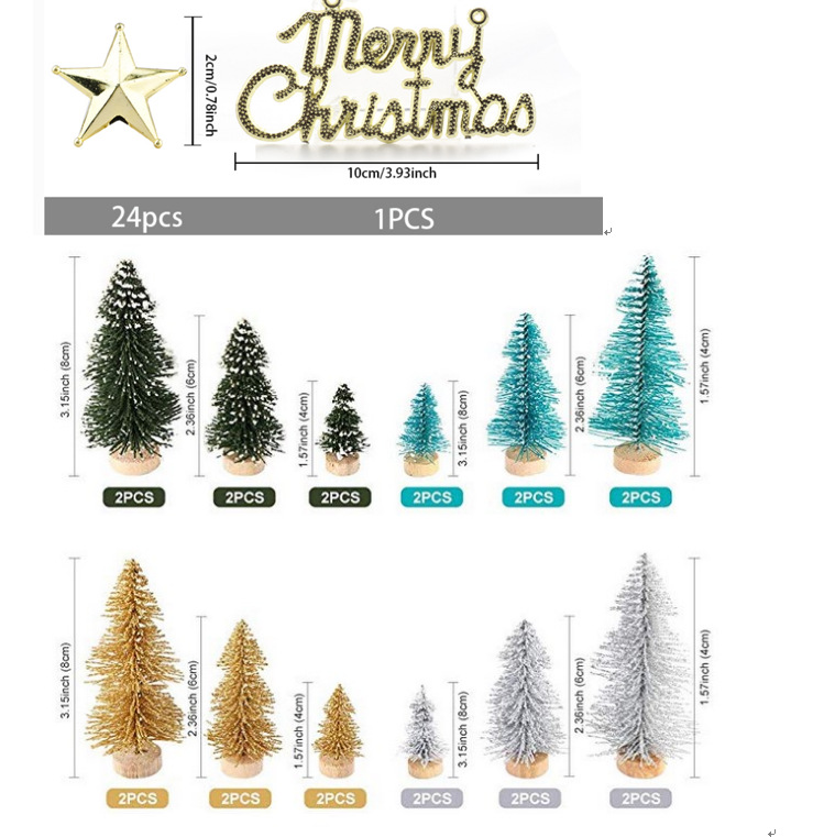 Bag Christmas Decoration Gift Bag Mini Christmas Tree DIY Accessories Stick Snow Tasong