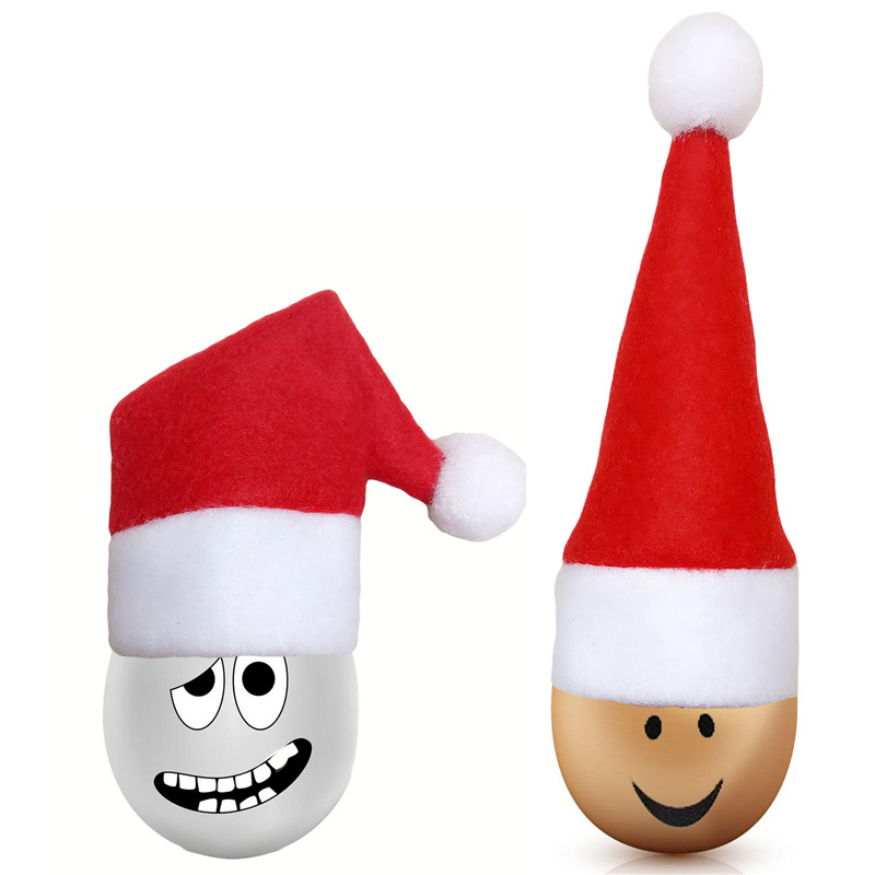 Christmas Hot Sale Christmas Dining-Table Decoration Small Christmas Hat Christmas Knife and Fork Set Bottle Cover