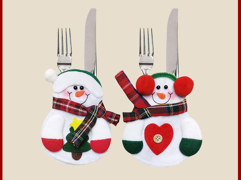 Christmas Hot Sale Christmas Dining-Table Decoration Small Christmas Hat Christmas Knife and Fork Set Bottle Cover