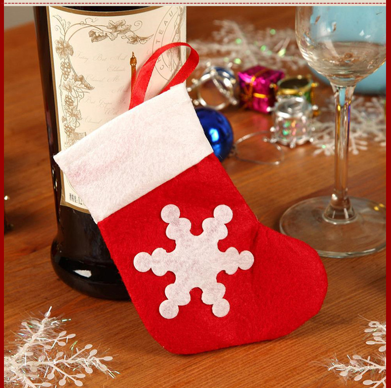 Christmas Dining-Table Decoration Christmas Tableware Set Knife and Fork Bag Snowflake Little Socks Tableware Set Christmas Hot Sale