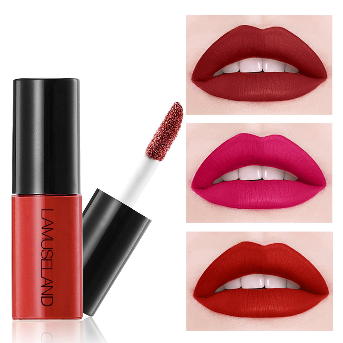 Lamuseland La Cleaning Mousse Blue 12 Color Lip Gloss Sample Matte Not Easy to Stick Cup for a Long Time Liquid Lipstick