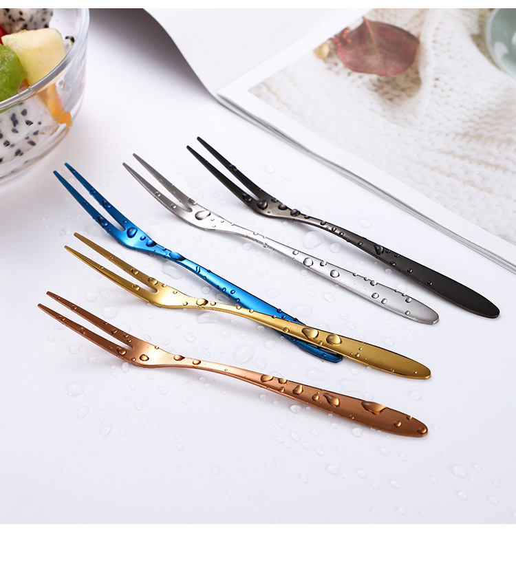 304 Stainless Steel Fruit Fork Western Dessert Stick Salad Fork Creative Two Teeth Cake Fork Hotel Supplies Tableware 304 Stainless Steel Fruit Fork Western Dessert Stick Salad Fork Creative Two Teeth Cake Fork Hotel Supplies Tableware