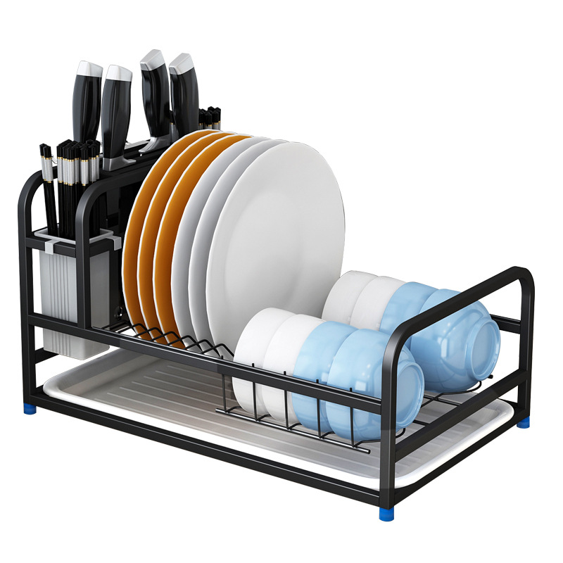 304 Stainless Steel Dish Rack Table Top Draining Bowl Rack Multi-Functional Knife Rack Chopping Board Rack Kitchen Knife Rack Dish Rack Rack