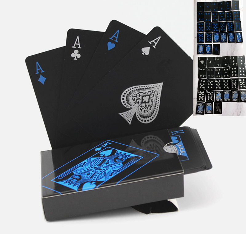 Waterproof Pure Black Plastic Poker Table Game Card PVC Magic Foreign Trade Poker Card