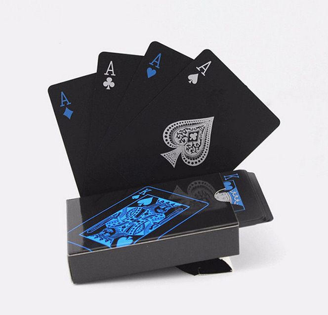Waterproof Pure Black Plastic Poker Table Game Card PVC Magic Foreign Trade Poker Card