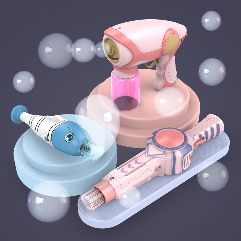 Patting Elastic Smoke Bubble Machine Toys TikTok Same Style Children Electric Bubble Blowing Lighter Rod Magic Stick