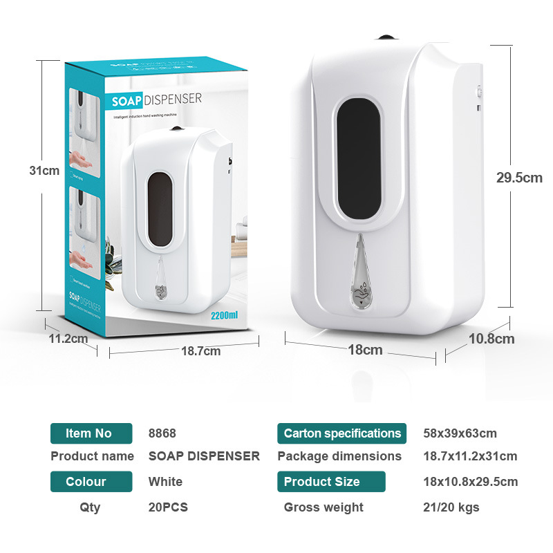 Large Capacity Automatic Soap Dispenser Alcohol Disinfection Hand Washing Machine Wall-Mounted Intelligent Induction Liquid Dispenser Factory Direct Sales
