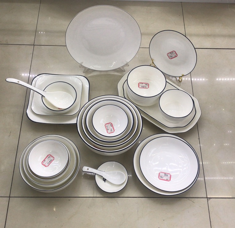 The Household/hotel Black Line ceramic Bowl and Dish Series