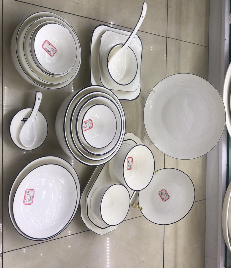 The Household/hotel Black Line ceramic Bowl and Dish Series