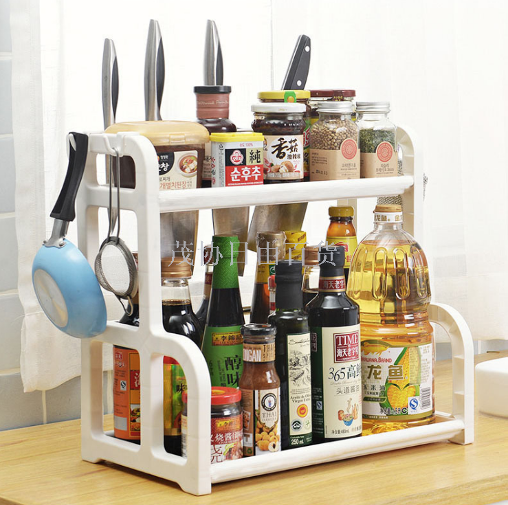 Kitchen storage plastic storage with a knife chopping board seasoning double seasoning multi-functional table storage Kitchen storage plastic storage with a knife chopping board seasoning double seasoning multi-functional table storage