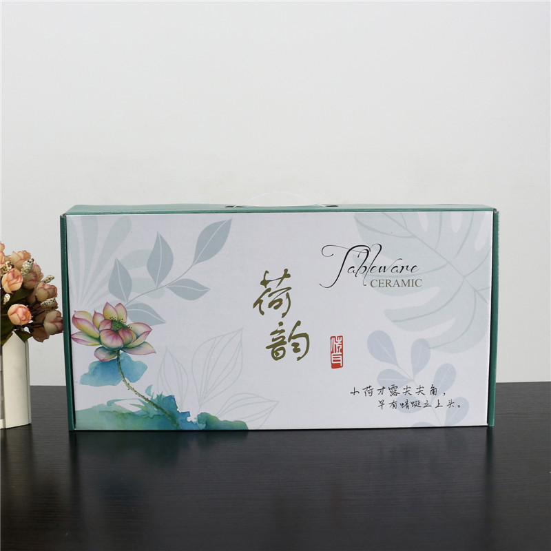 Elegant Charm of Lotus Bowl and Chopsticks Series Tableware Gift Box Household Return Activity Combination Offer Gift Ceramic Tableware Set Elegant Charm of Lotus Bowl and Chopsticks Series Tableware Gift Box Household Return Activity Combination Offer Gift Ceramic Tableware Set
