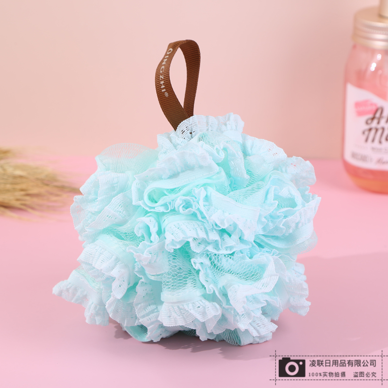 With Lanyard Design Multi-Color Bath Loofah Bath Salt Mesh Sponge Bath Foaming Bath Large Size Bath Ball Mesh Sponge