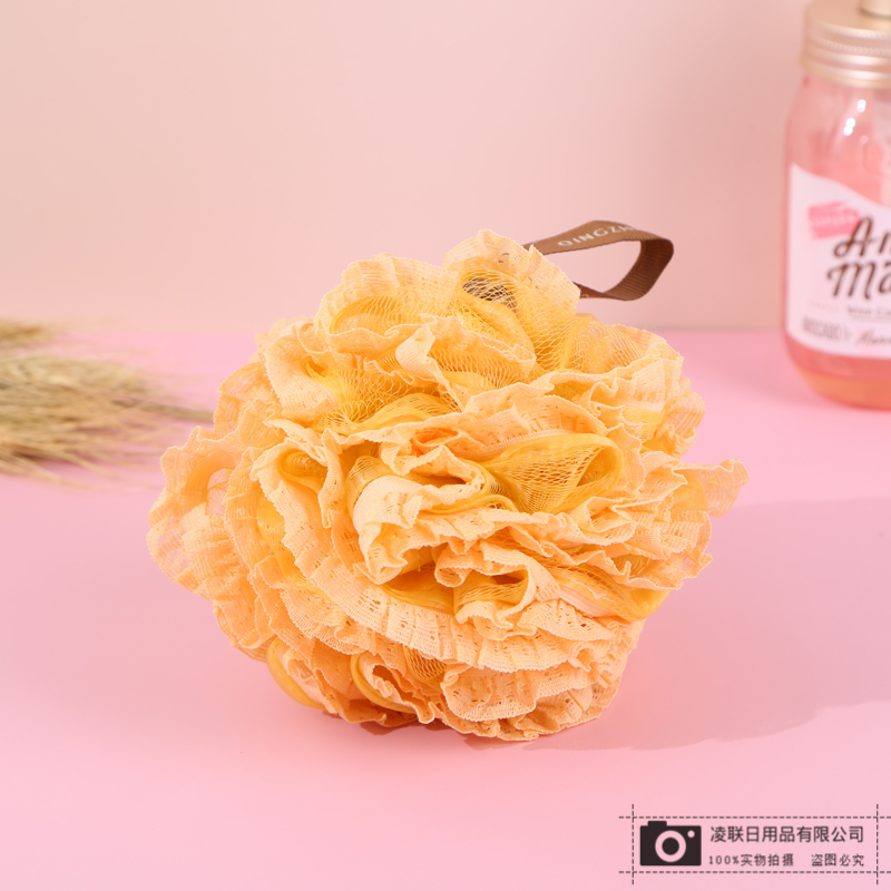 With Lanyard Design Multi-Color Bath Loofah Bath Salt Mesh Sponge Bath Foaming Bath Large Size Bath Ball Mesh Sponge