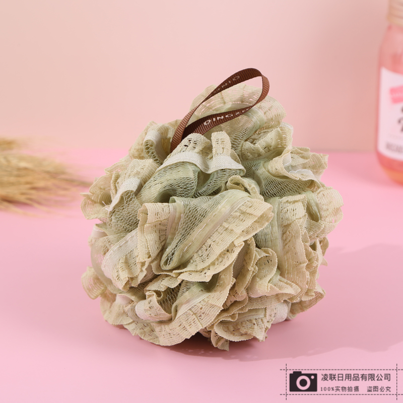 With Lanyard Design Multi-Color Bath Loofah Bath Salt Mesh Sponge Bath Foaming Bath Large Size Bath Ball Mesh Sponge