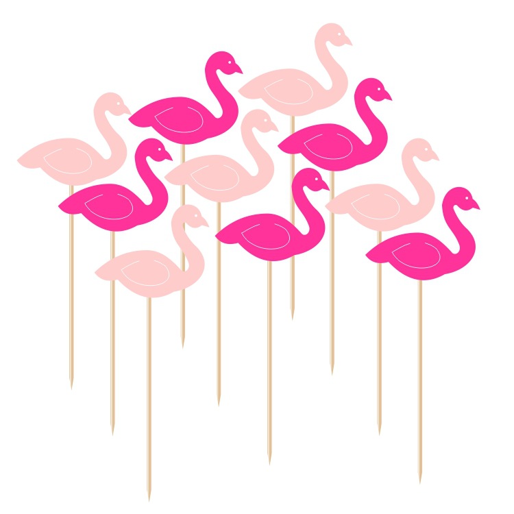 Flamingo Small Card Wedding Dessert Table Arrangement Party Bamboo Stick Small Decorative Flag Birthday Cake CrossBorder
