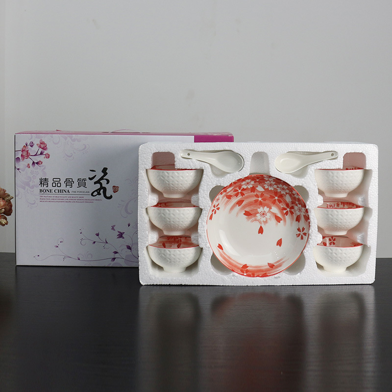 Special Offer Chinese Red Bowl and Chopsticks Underglaze Ceramic Bowl Set Advertising Business Insurance Company Gift Special Offer Chinese Red Bowl and Chopsticks Underglaze Ceramic Bowl Set Advertising Business Insurance Company Gift