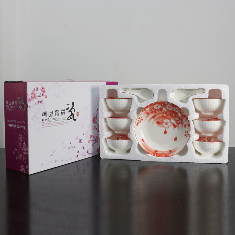 Special Offer Chinese Red Bowl and Chopsticks Underglaze Ceramic Bowl Set Advertising Business Insurance Company Gift Special Offer Chinese Red Bowl and Chopsticks Underglaze Ceramic Bowl Set Advertising Business Insurance Company Gift