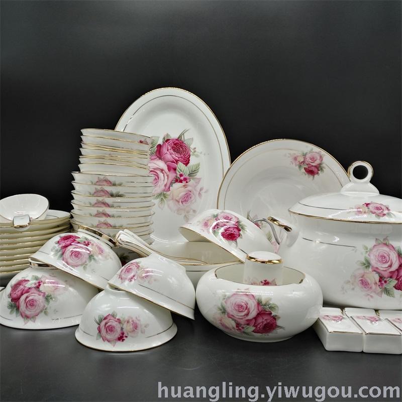 Ceramic tableware porcelain bowl set Jingdezhen China ceramic bowl disc wholesale Ceramic tableware porcelain bowl set Jingdezhen China ceramic bowl disc wholesale