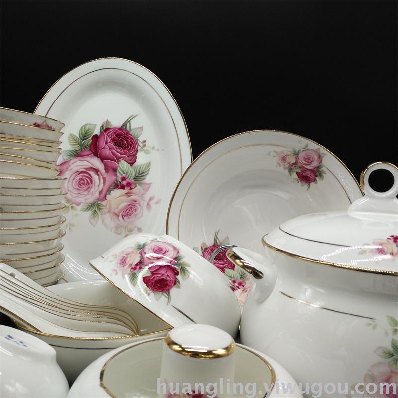 Ceramic tableware porcelain bowl set Jingdezhen China ceramic bowl disc wholesale Ceramic tableware porcelain bowl set Jingdezhen China ceramic bowl disc wholesale