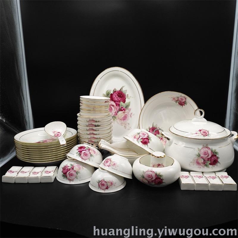 Ceramic tableware porcelain bowl set Jingdezhen China ceramic bowl disc wholesale Ceramic tableware porcelain bowl set Jingdezhen China ceramic bowl disc wholesale