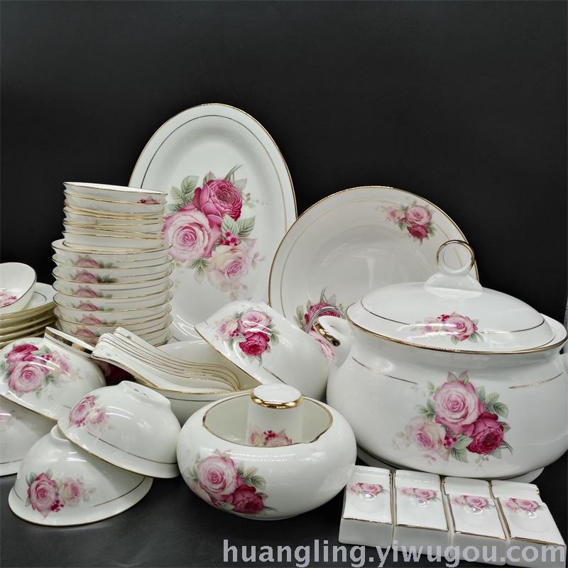 Ceramic tableware porcelain bowl set Jingdezhen China ceramic bowl disc wholesale Ceramic tableware porcelain bowl set Jingdezhen China ceramic bowl disc wholesale