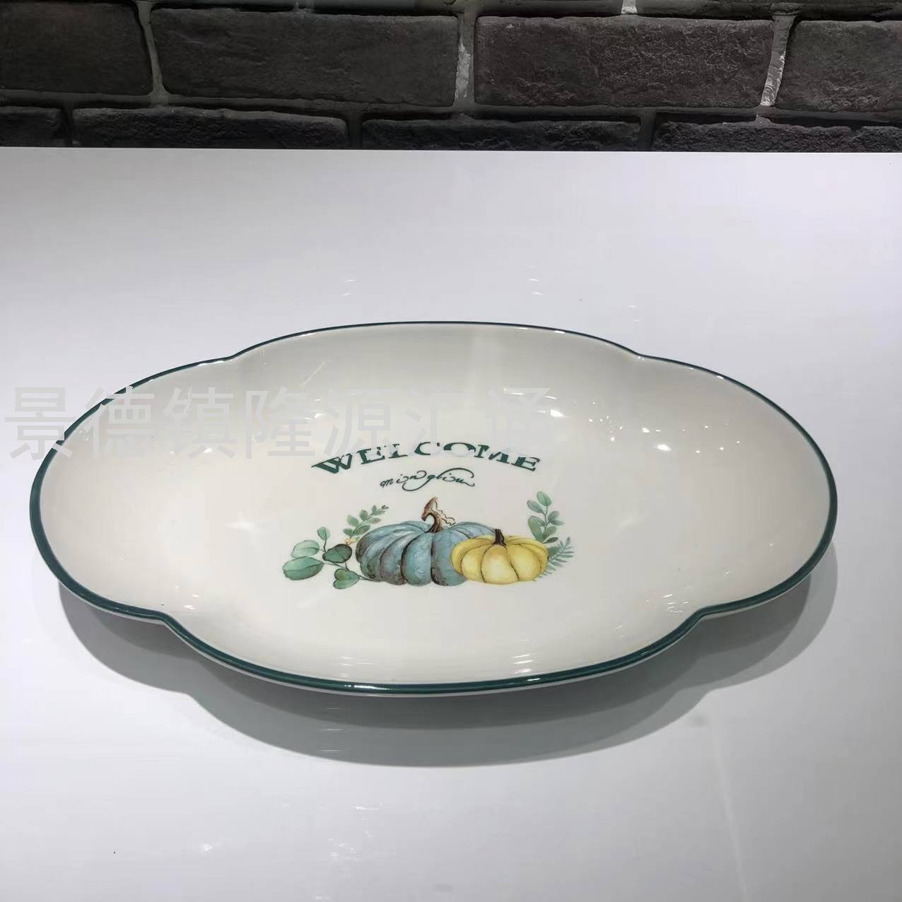 Dinner Plate Ceramic Plate Baking Plate Dim Sum Plate Ceramic Bowl Rice Bowl Rice Bowl Promotion Gift Bowl Jingdezhen