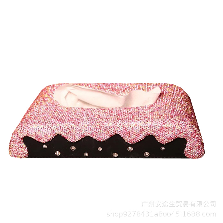 Supplies Car Tissue Box Cute with Diamonds Fashion Creative Car Interior Car Special Armrest Box Seat Tissue Box Female