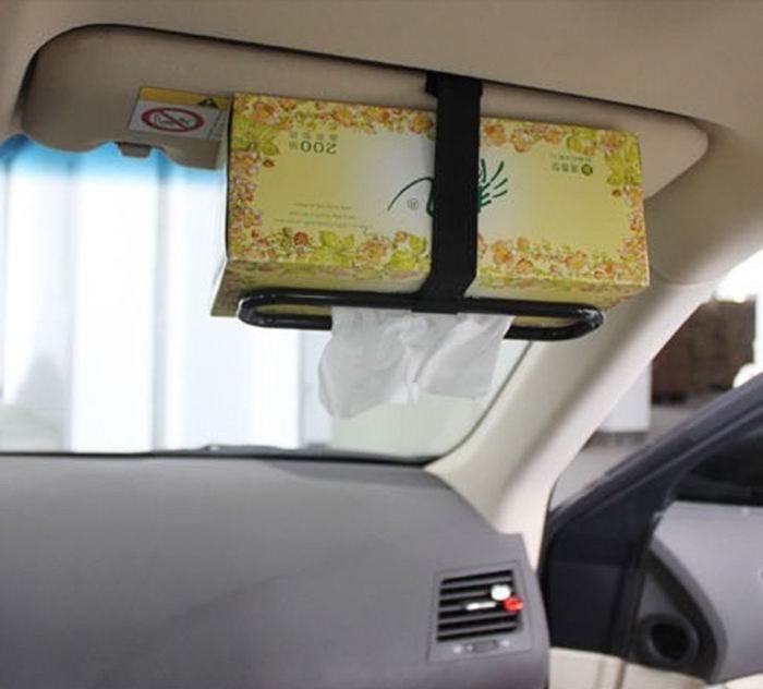 Automotive Sun Louver Back Tissue Box Cover Car Interior Hanging Tissue Box Frame Vehicle Tissue Holder