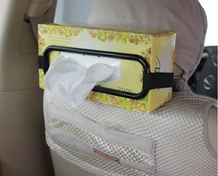 Automotive Sun Louver Back Tissue Box Cover Car Interior Hanging Tissue Box Frame Vehicle Tissue Holder