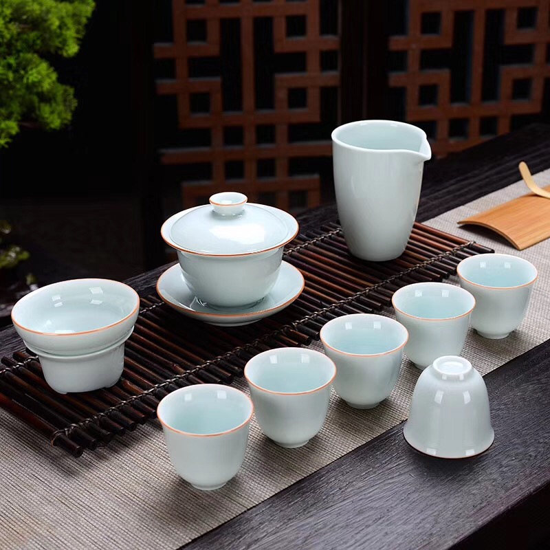 Tea set teacup teapot travel Tea set ceramic cover bowl jingdezhen ceramic pot kung fu Tea set Tea pot