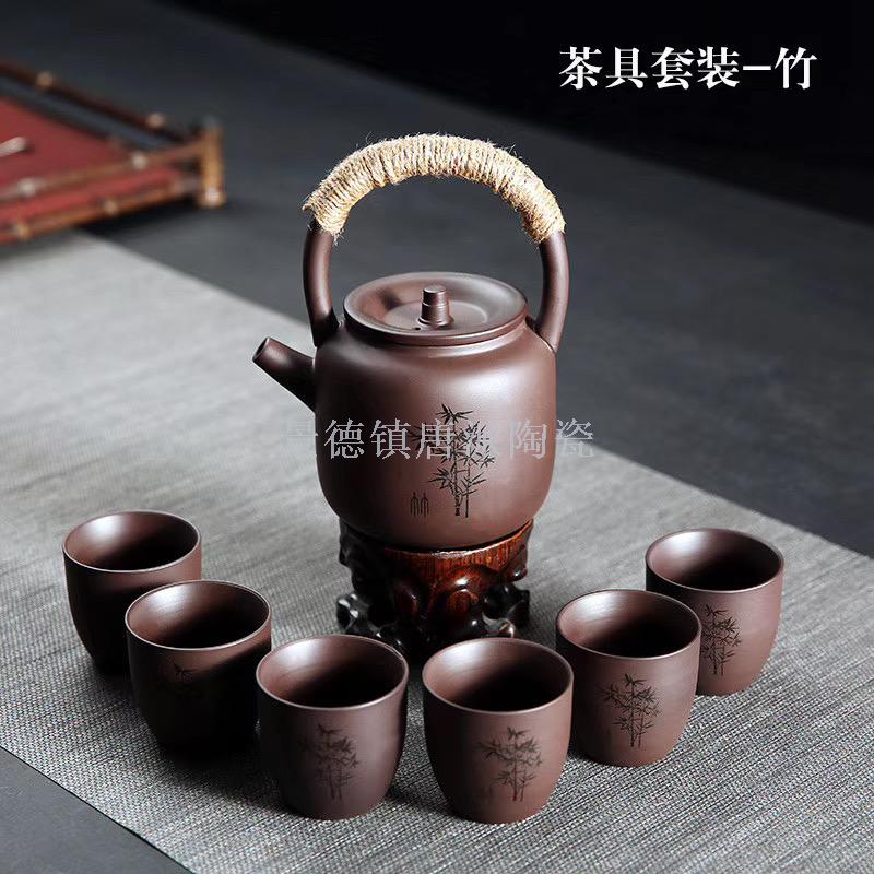 This is a piece of Porcelain tea set purple clay cup teapot travel tea set cover bowl Porcelain pot kung fu tea set tea tray tea can This is a piece of Porcelain tea set purple clay cup teapot travel tea set cover bowl Porcelain pot kung fu tea set tea tray tea can