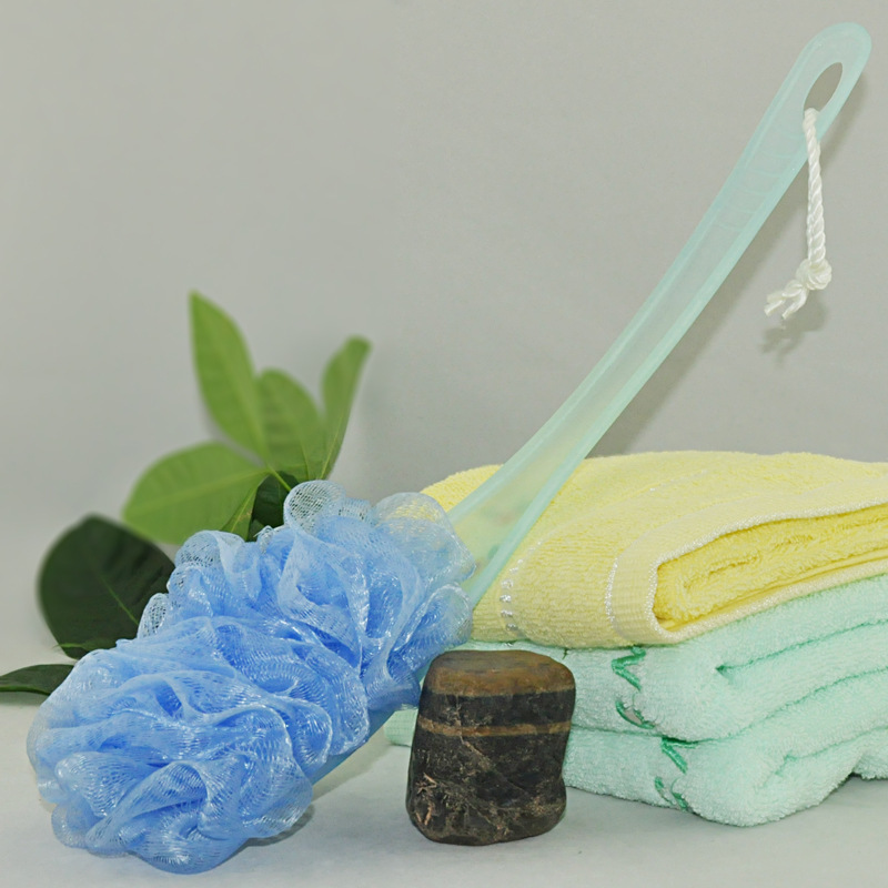 Monochrome Large Bath Brush Long Handle Rub Back Bath Ball