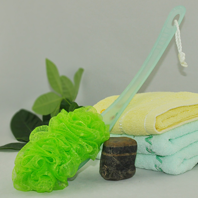 Monochrome Large Bath Brush Long Handle Rub Back Bath Ball