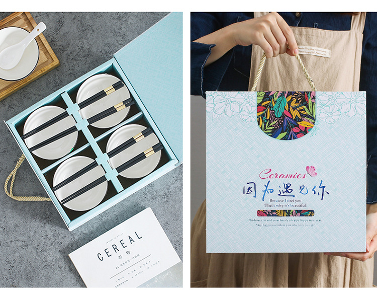 Japanese-Style Internet Celebrity Water Drop Tableware Set Ceramic Gift Bowl Set Dishware Set Gift Box Gift Box Custom Logo Japanese-Style Internet Celebrity Water Drop Tableware Set Ceramic Gift Bowl Set Dishware Set Gift Box Gift Box Custom Logo
