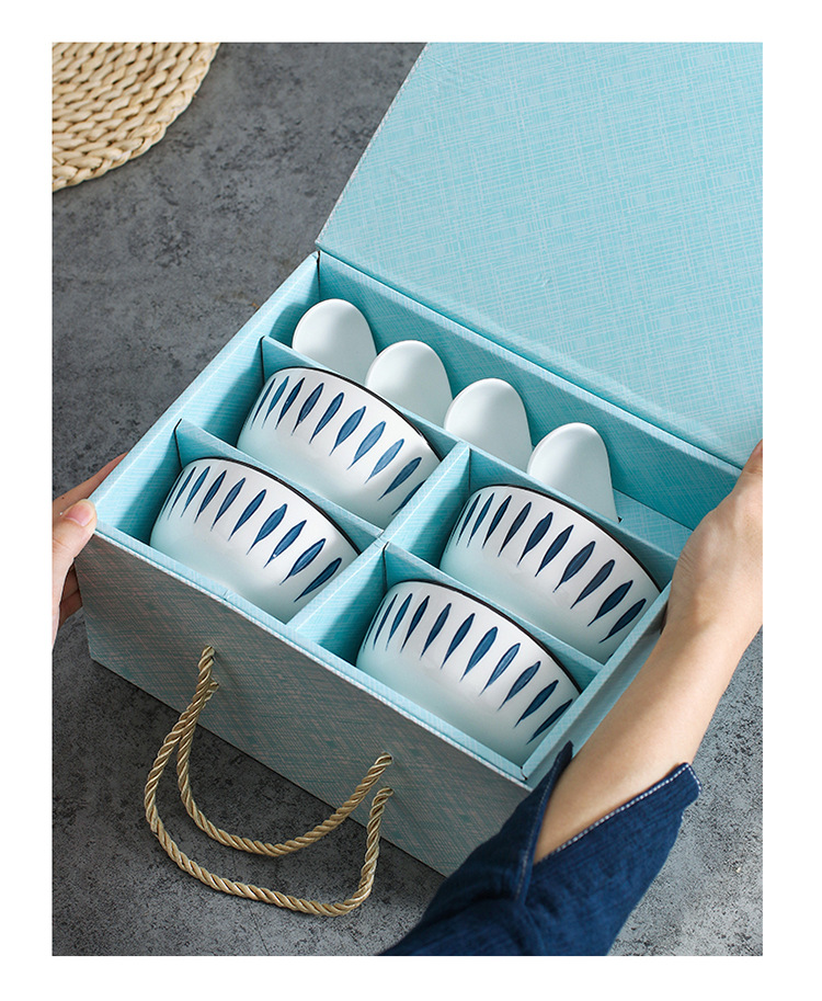Japanese-Style Internet Celebrity Water Drop Tableware Set Ceramic Gift Bowl Set Dishware Set Gift Box Gift Box Custom Logo Japanese-Style Internet Celebrity Water Drop Tableware Set Ceramic Gift Bowl Set Dishware Set Gift Box Gift Box Custom Logo