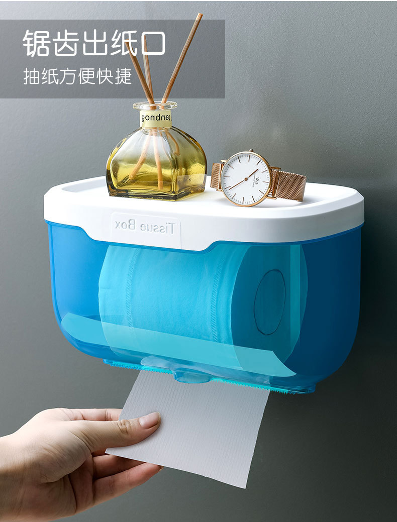 Toilet Tissue Box Waterproof Punch-Free Toilet Paper Toilet Hand Carton Toilet Paper Rack Creative Toilet Paper Box
